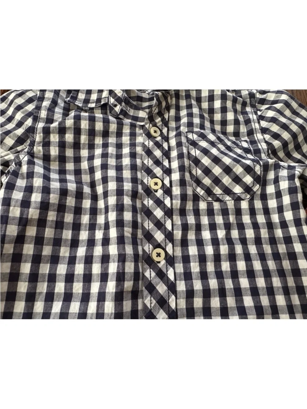 NWT Boys 5T Arizona Gingham Checkered Long Sleeve Button Up Down Dress Shirt